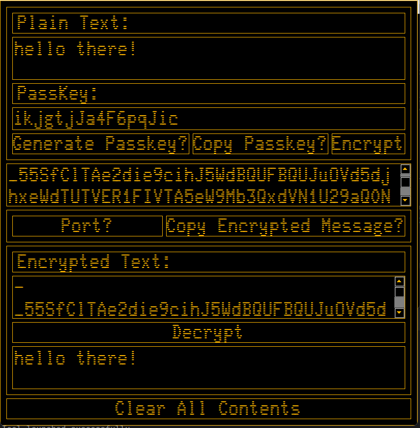 Cryptography Main Screen